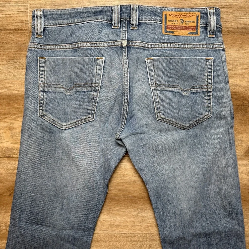 Diesel Safado Jeans Men 31x30 Blue Slim Straight Stretch Distress CN036 (Hemmed)